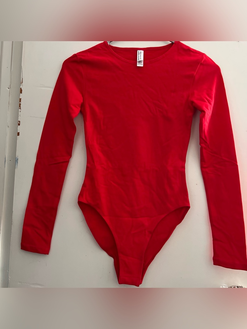 American Apparel Red Long Sleeve Bodysuit XS